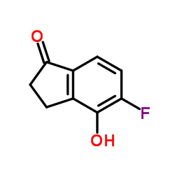 5-Fluoro-4-hydroxy-1-indanone结构式