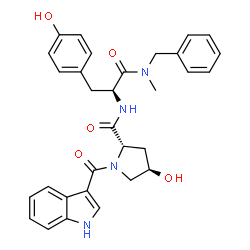 4-hydroxy-1-(1H-indol-3-ylcarbonyl)prolyl-N-(phenylmethyl)-N-methyl-tyrosineamide picture