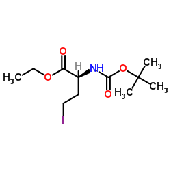 Ethyl (2S)-4-iodo-2-({[(2-methyl-2-propanyl)oxy]carbonyl}amino)butanoate Structure