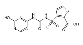 3-(4-hydroxy-6-methyl-1,3,5-triazin-2-ylcarbamoylsulfamoyl)thiophene-2-carboxylic acid结构式