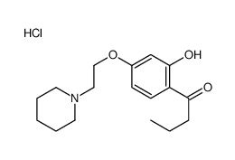 1-[2-hydroxy-4-(2-piperidin-1-ium-1-ylethoxy)phenyl]butan-1-one,methane,chloride Structure