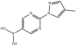 2-(4-Methyl-1H-pyrazol-1-yl)pyrimidine-5-boronic acid结构式