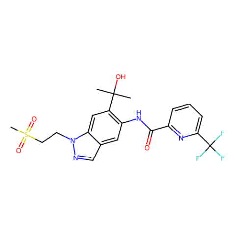 N-[6-(1-hydroxy-1-methyl-ethyl)-1-(2-methylsulfonylethyl)indazol-5-yl]-6-(trifluoromethyl)pyridine-2-carboxamide Structure