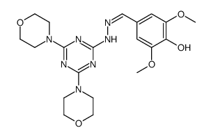 4-[(E)-{[4,6-Di(4-morpholinyl)-1,3,5-triazin-2-yl]hydrazono}methy l]-2,6-dimethoxyphenol Structure