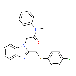 2-(2-([(4-CHLOROPHENYL)SULFANYL]METHYL)-1H-1,3-BENZIMIDAZOL-1-YL)-N-METHYL-N-PHENYLACETAMIDE结构式