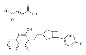 (E)-but-2-enedioic acid,3-[2-[(1S,5R,6S)-6-(4-fluorophenyl)-3-azabicyclo[3.2.0]heptan-3-yl]ethyl]-1H-quinazoline-2,4-dione结构式