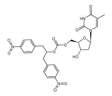 5'-O-{[1-(4-nitrobenzyl)2-(4-nitrophenyl)ethoxy]carbonyl}thymidine Structure