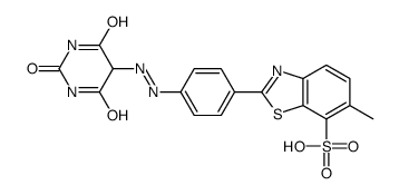 2-[4-[(hexahydro-2,4,6-trioxopyrimidin-5-yl)azo]phenyl]-6-methylbenzothiazole-7-sulphonic acid structure