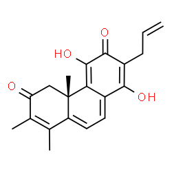 (S)-4,4a-Dihydro-5,8-dihydroxy-1,2,4a-trimethyl-7-(2-propenyl)-3,6-phenanthrenedione结构式