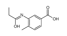 Benzoic acid, 4-methyl-3-[(1-oxopropyl)amino]- (9CI) structure