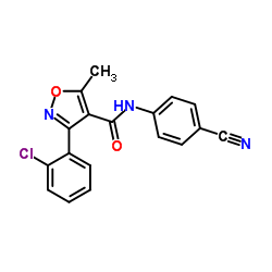 3-(2-Chlorophenyl)-N-(4-cyanophenyl)-5-methyl-1,2-oxazole-4-carboxamide结构式