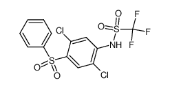 N-(4-Benzenesulfonyl-2,5-dichloro-phenyl)-C,C,C-trifluoro-methanesulfonamide结构式