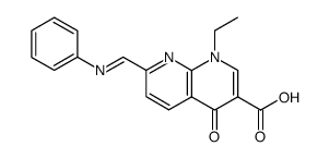 1-ethyl-4-oxo-7-(phenylimino-methyl)-1,4-dihydro-[1,8]naphthyridine-3-carboxylic acid Structure