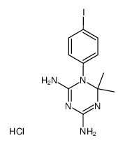 1-(4-iodo-phenyl)-6,6-dimethyl-1,6-dihydro-[1,3,5]triazine-2,4-diyldiamine, hydrochloride Structure