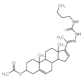 Pregna-5,16-dien-20-one,3-(acetyloxy)-, 20-[[(butylamino)thioxomethyl]hydrazone], (3b)- (9CI) Structure