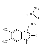 Hydrazinecarbothioamide,2-[(2-chloro-5-hydroxy-6-methyl-1H-indol-3-yl)methylene]-结构式