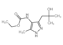 Carbamic acid,[3-(2-hydroxy-2-methylpropyl)-5-methyl-1H-pyrazol-4-yl]-, ethyl ester (9CI)结构式