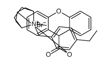 1-alpha-H,5-alpha-H-Tropanium, 8-(p-ethylbenzyl)-3-hydroxy-, bromide,xanthene-9-carboxylate(ester) structure