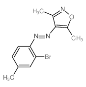 (2-bromo-4-methyl-phenyl)-(3,5-dimethyloxazol-4-yl)diazene structure