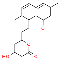 4-hydroxy-6-[2-(8-hydroxy-2,6-dimethyl-1,2,6,7,8,8a-hexahydronaphthalen-1-yl)ethyl]oxan-2-one结构式