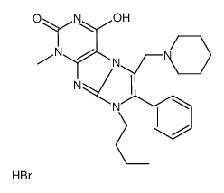 6-butyl-4-methyl-7-phenyl-8-(piperidin-1-ylmethyl)purino[7,8-a]imidazole-1,3-dione,hydrobromide Structure