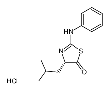 (S)-2-anilino-4-isobutyl-4H-thiazol-5-one, hydrochloride结构式