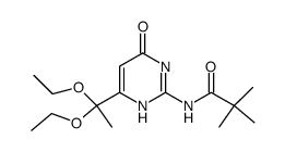 2-pivalamido-6-(1,1-diethoxyethyl)-4(1H)-pyrimidinone Structure