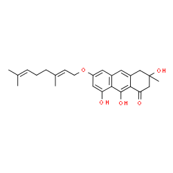 3,8,9-Trihydroxy-3-methyl-6-[[(2E)-3,7-dimethyl-2,6-octadienyl]oxy]-3,4-dihydroanthracene-1(2H)-one picture