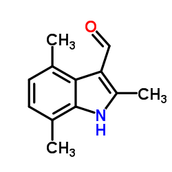 2,4,7-Trimethyl-1H-indole-3-carbaldehyde structure