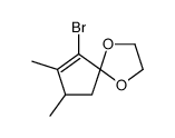 9-bromo-7,8-dimethyl-1,4-dioxaspiro[4.4]non-8-ene结构式