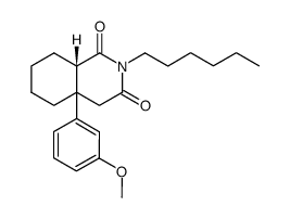 (S)-2-Hexyl-4a-(3-methoxy-phenyl)-hexahydro-isoquinoline-1,3-dione Structure