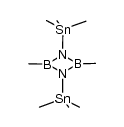 2,4-dimethyl-1,3-bis(trimethylstannyl)-1,3,2,4-diazadiboretidine结构式