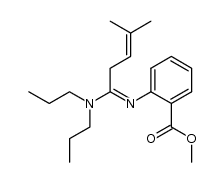 methyl 2-((1-(dipropylamino)-4-methylpent-3-en-1-ylidene)amino)benzoate结构式