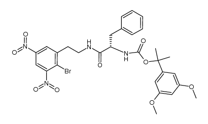 2-(3,5-dimethoxyphenyl)propan-2-yl (S)-1-(2-bromo-3,5-dinitrophenethylcarbamoyl)-2-phenylethylcarbamate结构式