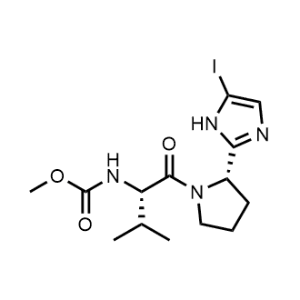 Methyl ((S)-1-((S)-2-(5-iodo-1H-imidazol-2-yl)pyrrolidin-1-yl)-3-methyl-1-oxobutan-2-yl)carbamate Structure