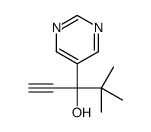 4,4-Dimethyl-3-(5-pyrimidinyl)-1-pentyn-3-ol结构式