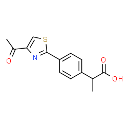 α-Methyl-4-(4-acetyl-2-thiazolyl)benzeneacetic acid结构式