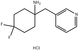 4,4-二氟-1-(吡啶-3-基甲基)环己烷-1-胺二盐酸盐结构式