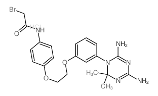 Acetamide,2-bromo-N-[4-[2-[3-(4,6-diamino-2,2-dimethyl-1,3,5-triazin-1(2H)-yl)phenoxy]ethoxy]phenyl]-,hydrochloride (1:1) Structure