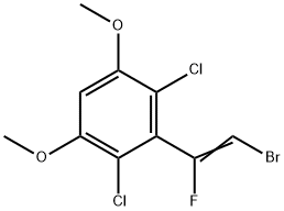 3-(2-溴-1-氟乙烯基)-2,4-二氯-1,5-二甲氧基苯结构式