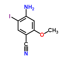 4-Amino-5-iodo-2-methoxybenzonitrile结构式