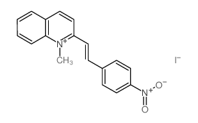 Quinolinium,1-methyl-2-[2-(4-nitrophenyl)ethenyl]-, iodide (1:1)结构式