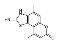 7H-Pyrano[2,3-g]benzothiazol-7-one,2-amino-4,9-dimethyl-结构式