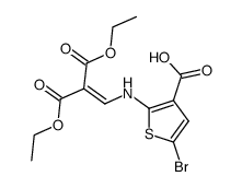 2-(2,2-bisethoxycarbonyl)vinylamino-5-bromothiophene-3-carboxylic acid Structure