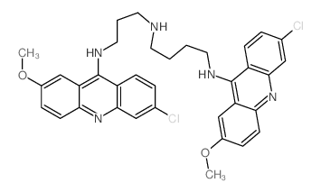 1,4-Butanediamine, N-(6-chloro-2-methoxy-9-acridinyl)-N-(3-((6-chloro-2-methoxy-9-acridinyl)amino)propyl)- Structure