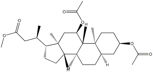 3α,11α-Bis(acetyloxy)-24-nor-5β-cholan-23-oic acid methyl ester structure