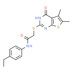 Acetamide, 2-[(1,4-dihydro-5,6-dimethyl-4-oxothieno[2,3-d]pyrimidin-2-yl)thio]-N-(4-ethylphenyl)- (9CI) picture