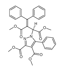 1-(1,2-bis-methoxycarbonyl-3,3-diphenyl-allyl)-5-phenyl-1H-pyrazole-3,4-dicarboxylic acid dimethyl ester Structure