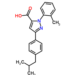 3-(4-ISOBUTYLPHENYL)-1-O-TOLYL-1H-PYRAZOLE-5-CARBOXYLIC ACID结构式