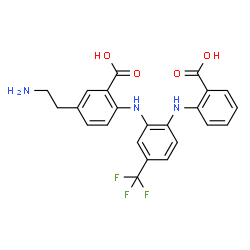 Benzoic acid,5-(2-aminoethyl)-2-[[2-[(2-carboxyphenyl)amino]-5-(trifluoromethyl)phenyl]amino]-结构式